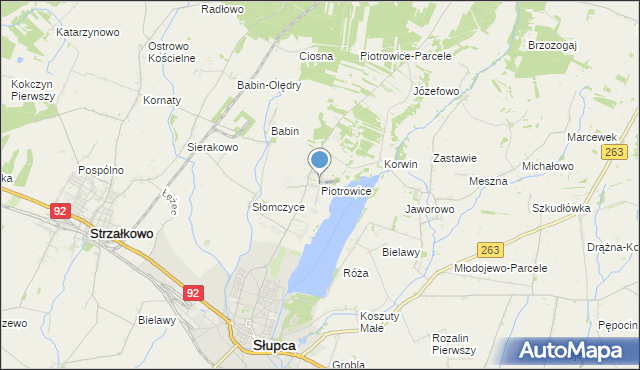 mapa Piotrowice, Piotrowice gmina Słupca na mapie Targeo