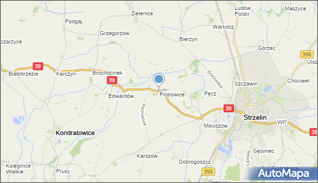 mapa Piotrowice, Piotrowice gmina Strzelin na mapie Targeo