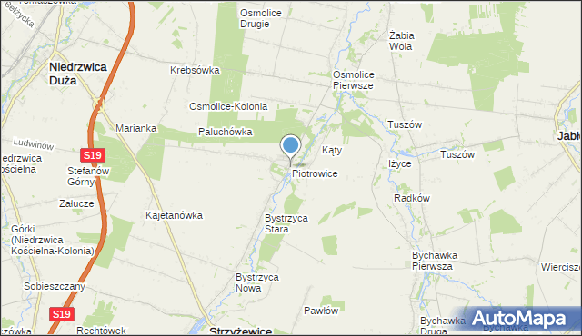mapa Piotrowice, Piotrowice gmina Strzyżewice na mapie Targeo