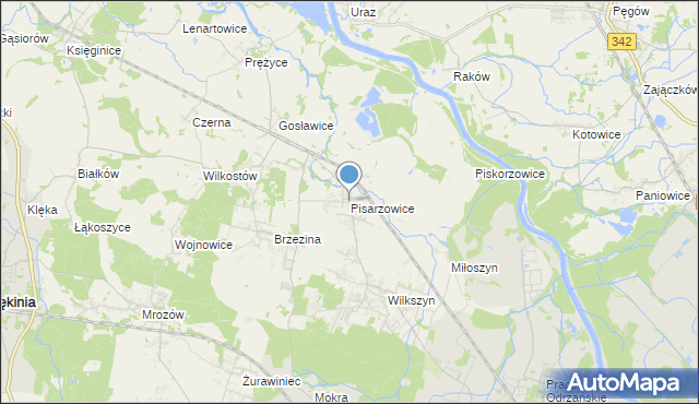 mapa Pisarzowice, Pisarzowice gmina Miękinia na mapie Targeo