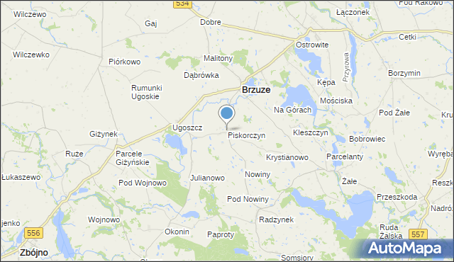 mapa Piskorczyn, Piskorczyn na mapie Targeo