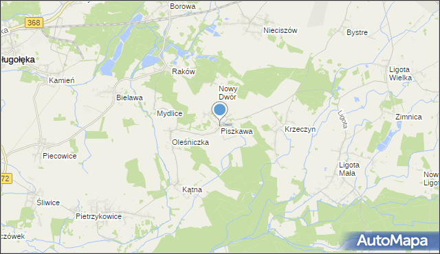 mapa Piszkawa, Piszkawa na mapie Targeo