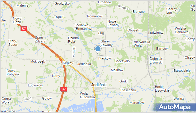 mapa Płasków, Płasków na mapie Targeo