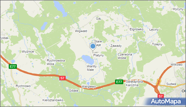 mapa Platyny, Platyny na mapie Targeo