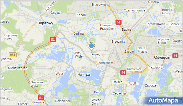 mapa Pławy, Pławy na mapie Targeo