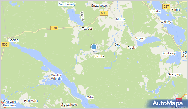 mapa Plichta, Plichta na mapie Targeo