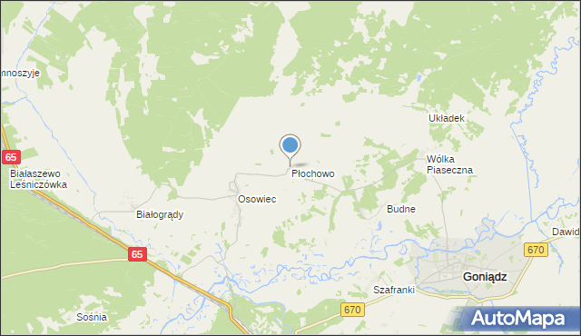 mapa Płochowo, Płochowo na mapie Targeo