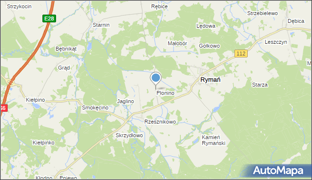 mapa Płonino, Płonino na mapie Targeo