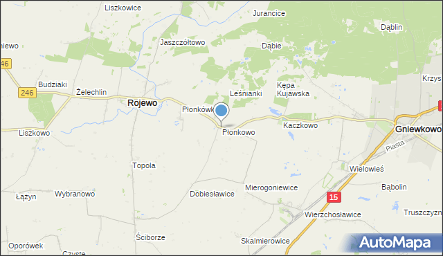 mapa Płonkowo, Płonkowo na mapie Targeo