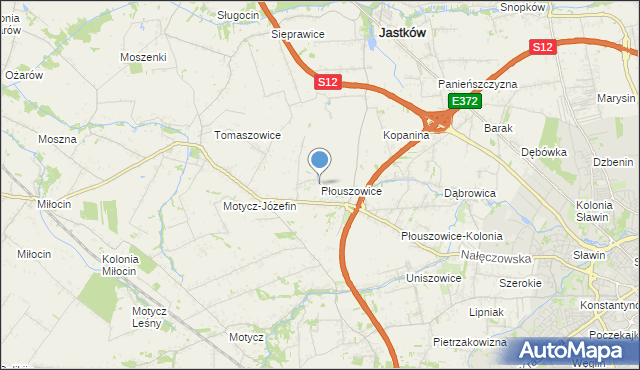 mapa Płouszowice, Płouszowice na mapie Targeo