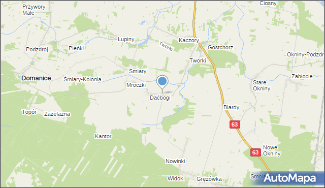 mapa Pluty, Pluty gmina Wiśniew na mapie Targeo