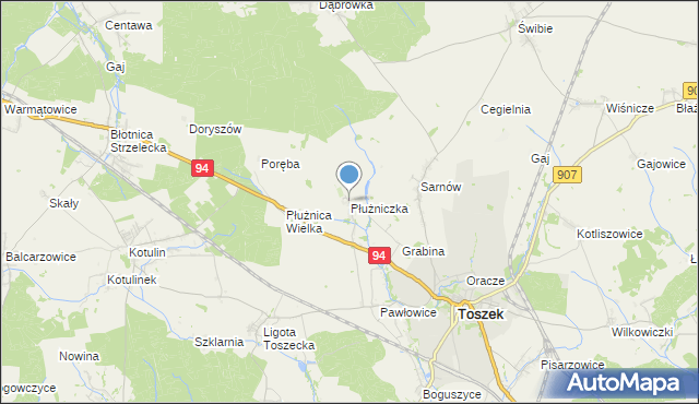 mapa Płużniczka, Płużniczka na mapie Targeo