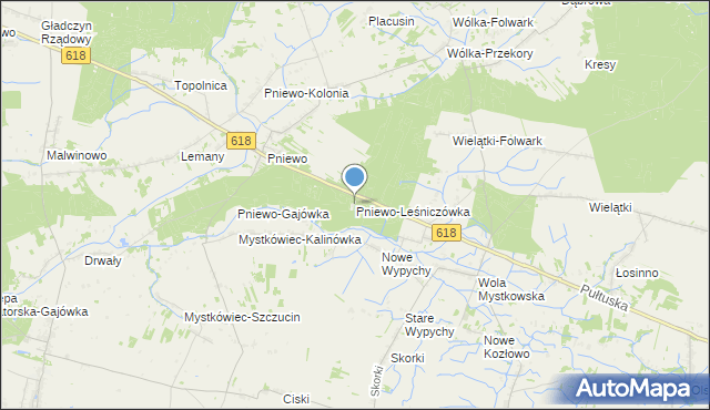 mapa Pniewo-Leśniczówka, Pniewo-Leśniczówka na mapie Targeo