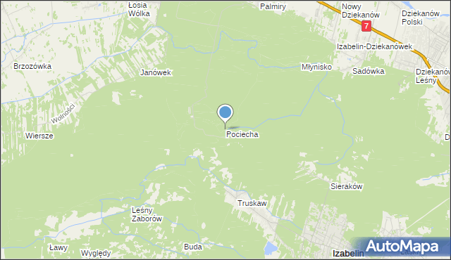 mapa Pociecha, Pociecha gmina Czosnów na mapie Targeo