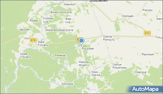 mapa Poczopek, Poczopek na mapie Targeo