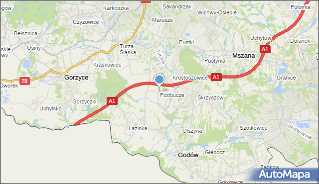 mapa Podbucze, Podbucze gmina Godów na mapie Targeo