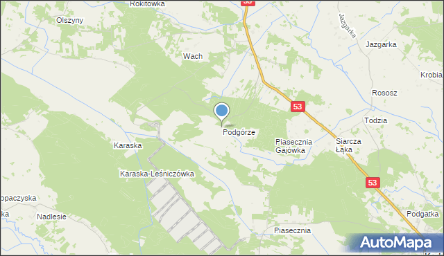 mapa Podgórze, Podgórze gmina Kadzidło na mapie Targeo