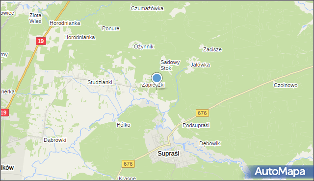 mapa Podjałówka, Podjałówka na mapie Targeo
