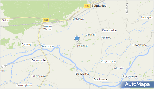 mapa Podjenin, Podjenin na mapie Targeo