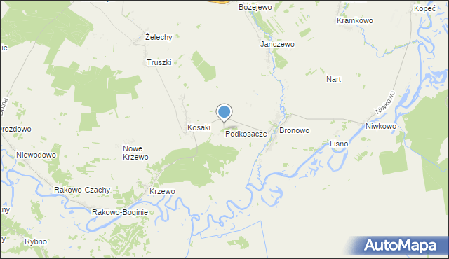 mapa Podkosacze, Podkosacze na mapie Targeo