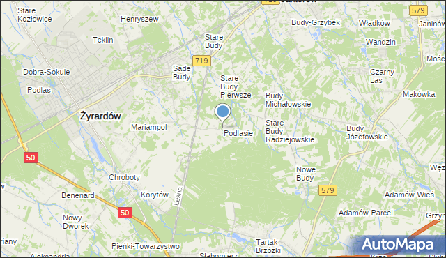 mapa Podlasie, Podlasie gmina Radziejowice na mapie Targeo