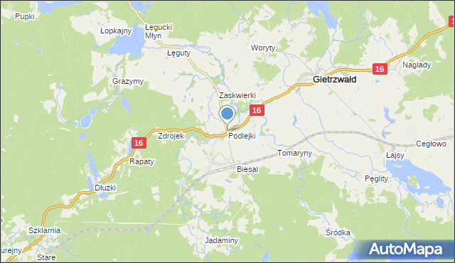 mapa Podlejki, Podlejki na mapie Targeo