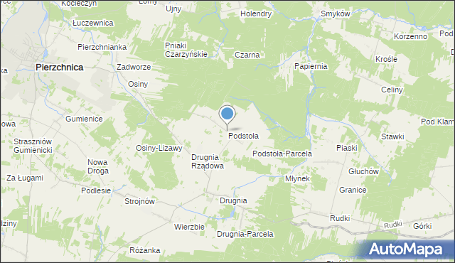 mapa Podstoła, Podstoła gmina Pierzchnica na mapie Targeo
