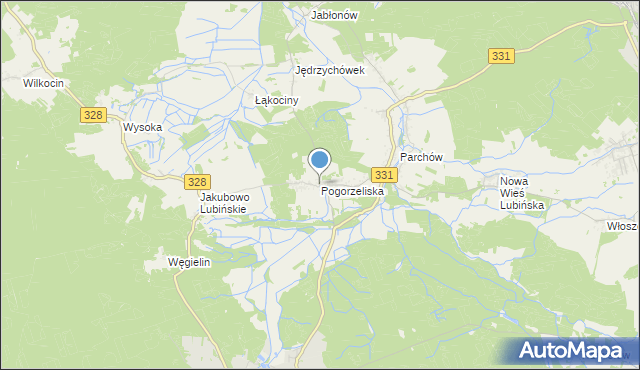 mapa Pogorzeliska, Pogorzeliska na mapie Targeo