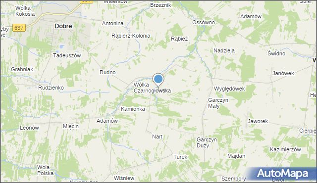 mapa Pokrzywnik, Pokrzywnik gmina Dobre na mapie Targeo