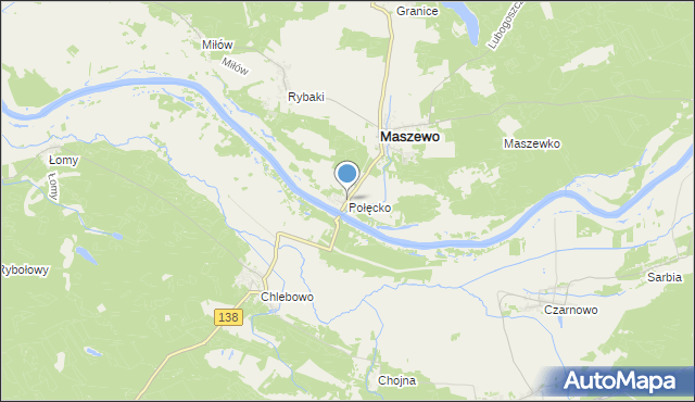 mapa Połęcko, Połęcko gmina Maszewo na mapie Targeo
