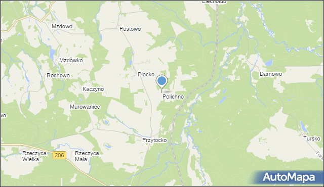 mapa Polichno, Polichno gmina Kępice na mapie Targeo