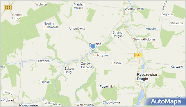 mapa Policzyzna, Policzyzna na mapie Targeo