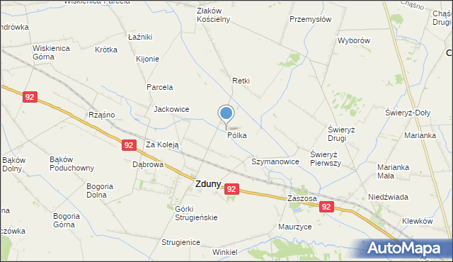 mapa Pólka, Pólka gmina Zduny na mapie Targeo