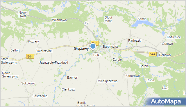 mapa Pólko, Pólko gmina Górzno na mapie Targeo