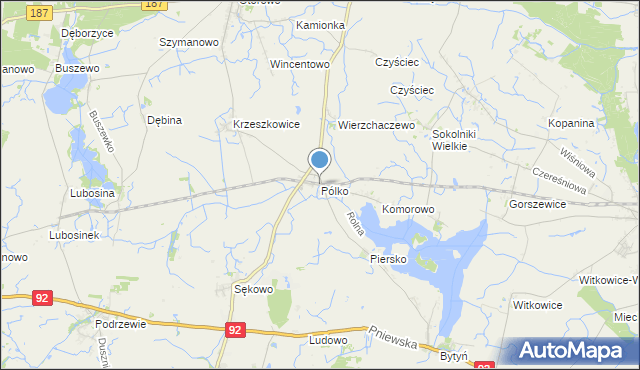mapa Pólko, Pólko gmina Kaźmierz na mapie Targeo