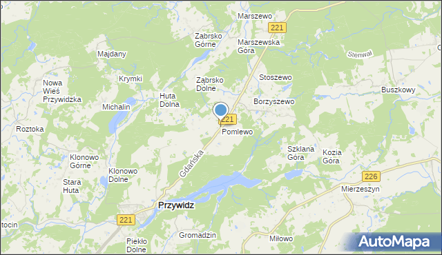 mapa Pomlewo, Pomlewo na mapie Targeo