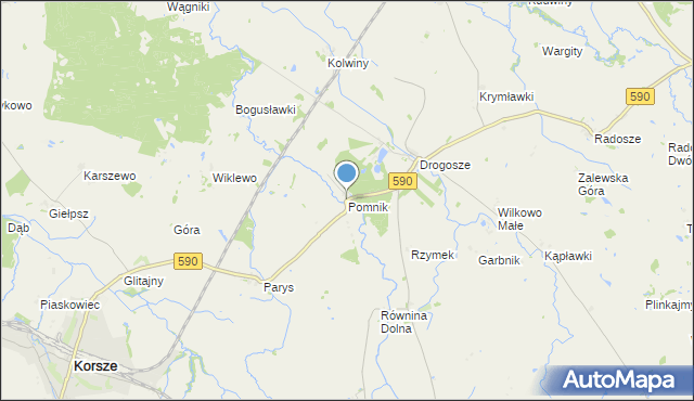 mapa Pomnik, Pomnik na mapie Targeo