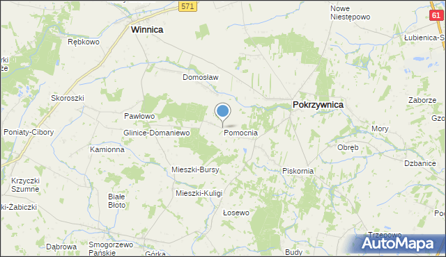 mapa Pomocnia, Pomocnia gmina Pokrzywnica na mapie Targeo
