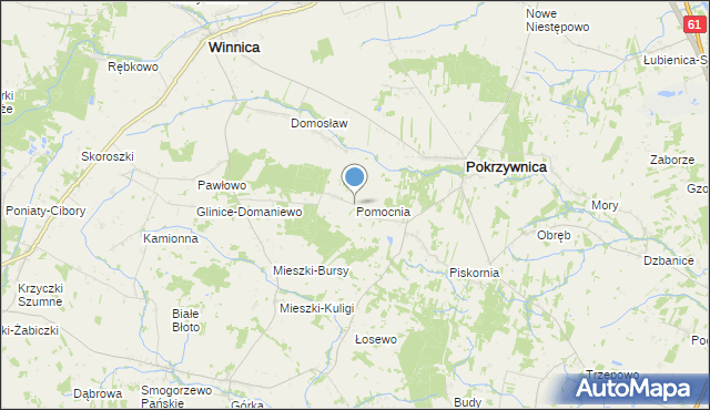 mapa Pomocnia, Pomocnia gmina Pokrzywnica na mapie Targeo