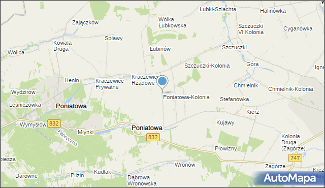 mapa Poniatowa-Kolonia, Poniatowa-Kolonia na mapie Targeo