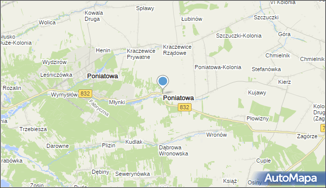 mapa Poniatowa, Poniatowa powiat opolski na mapie Targeo