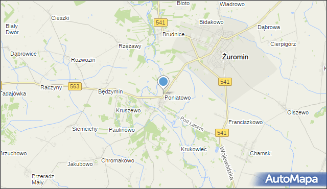 mapa Poniatowo, Poniatowo gmina Żuromin na mapie Targeo