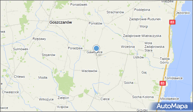 mapa Poprężniki, Poprężniki na mapie Targeo