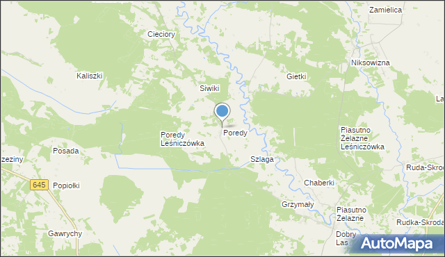 mapa Poredy, Poredy na mapie Targeo