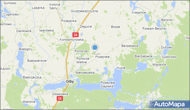 mapa Posejnele, Posejnele na mapie Targeo