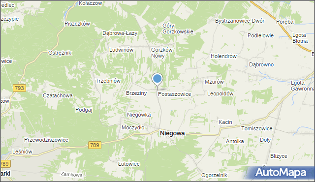 mapa Postaszowice, Postaszowice na mapie Targeo