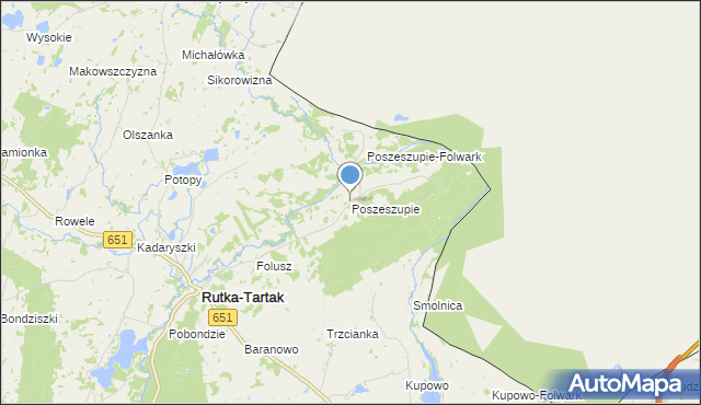 mapa Poszeszupie, Poszeszupie na mapie Targeo