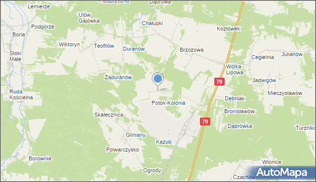 mapa Potok, Potok gmina Ożarów na mapie Targeo