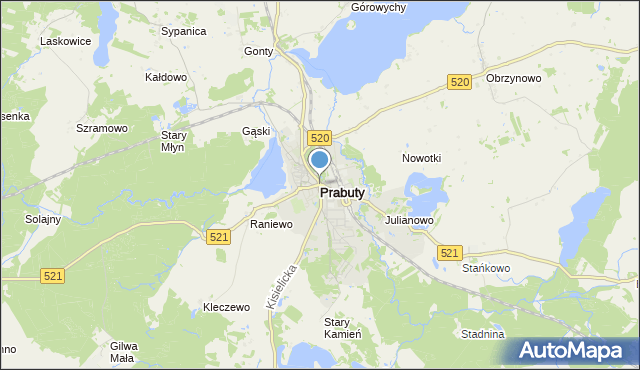 mapa Prabuty, Prabuty powiat kwidzyński na mapie Targeo