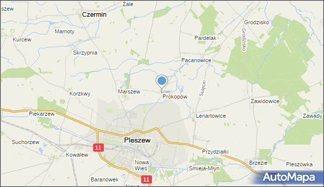 mapa Prokopów, Prokopów na mapie Targeo